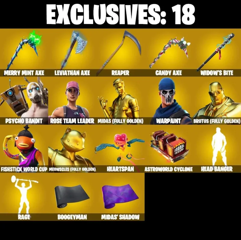 fishstick fortnite account 149 Skins | Leviathan Axe